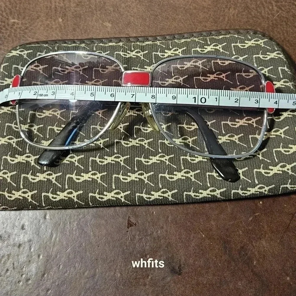 Rare Vintage 70s Yves Saint Laurent Pink Silver Sunglasses with original case